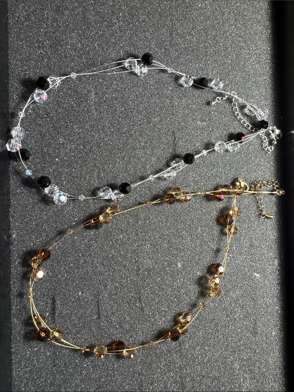 Delicate Layered Beaded Necklace Set - Silver & Gold